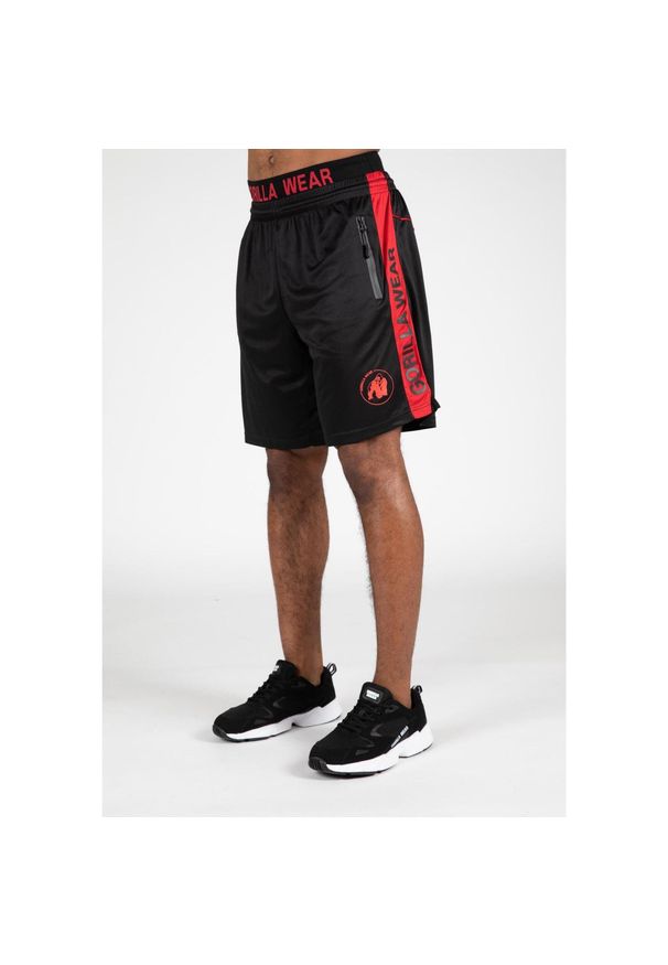 GORILLA WEAR - Atlanta Szorty - Czarny/Czerwony. Kolor: czerwony, wielokolorowy, czarny. Sport: fitness