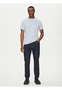 Calvin Klein T-Shirt Linear Box Logo K10K114152 Błękitny Regular Fit. Kolor: niebieski. Materiał: bawełna #5