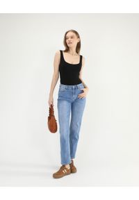 Unisono - Jeansy z prostymi nogawkami. Okazja: na co dzień. Materiał: jeans. Wzór: gładki. Styl: casual #3