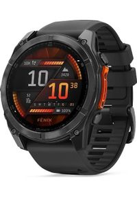 GARMIN - Zegarek sportowy Garmin Garmin Fenix 8 51mm Slate Gray z Czarnym Paskiem. Kolor: czarny. Styl: sportowy