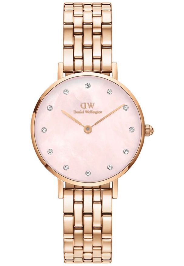 Zegarek damski Daniel Wellington DW00100617 CYRKONIE różowe złoto. Kolor: różowy, złoty, wielokolorowy