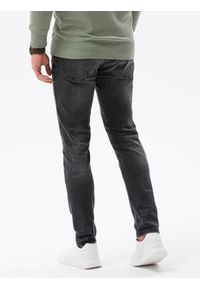 Ombre Clothing - Spodnie męskie jeansowe z przetarciami SLIM FIT P1021 - czarne - XXL. Okazja: na co dzień. Kolor: czarny. Materiał: jeans. Styl: casual #4