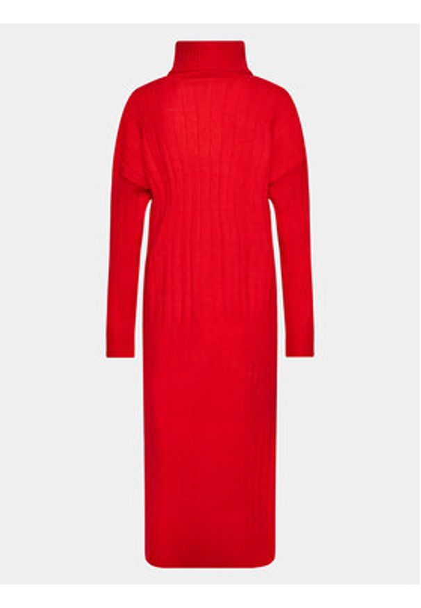 Brave Soul Sukienka dzianinowa LKD-230AUSTIA Czerwony Regular Fit. Kolor: czerwony. Materiał: wiskoza