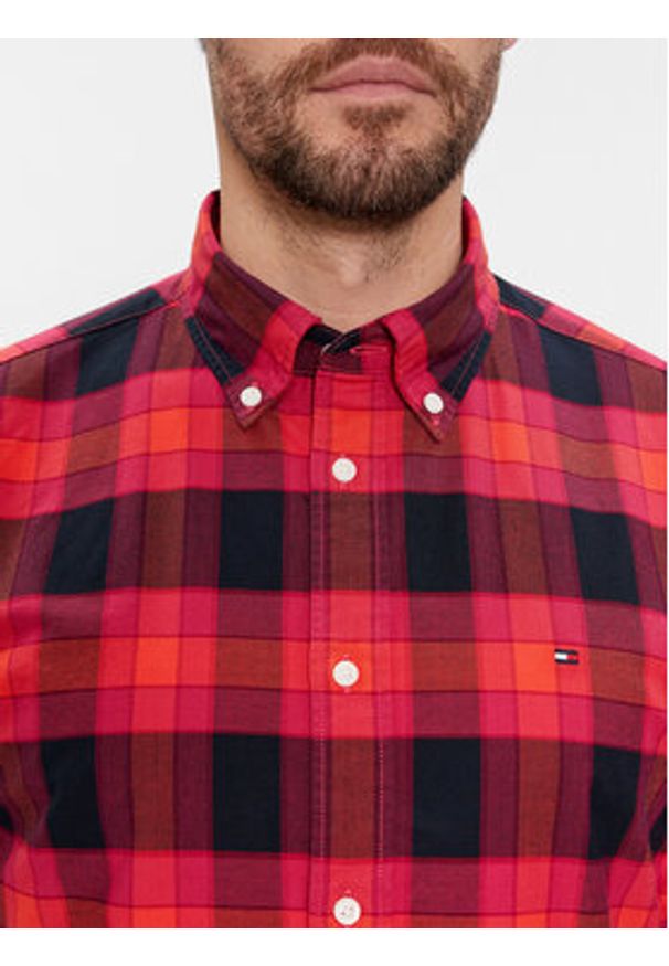 TOMMY HILFIGER - Tommy Hilfiger Koszula MW0MW33780 Czerwony Regular Fit. Kolor: czerwony. Materiał: bawełna
