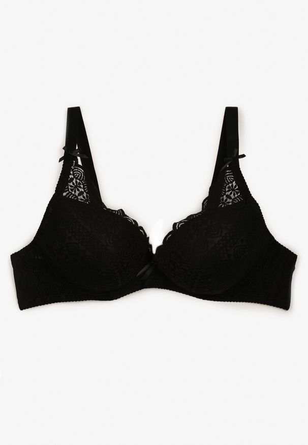 Renee - Czarny Biustonosz z Efektem Push Up Quinata. Kolor: czarny. Rodzaj stanika: push-up