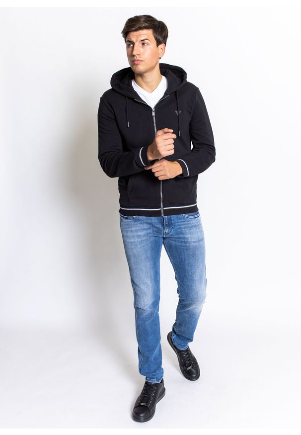 Bluza męska Guess Brooks Hoodie Truck (M1YQ48K7ON1-JBLK). Kolor: czarny. Materiał: denim, materiał, jeans. Sezon: lato. Styl: młodzieżowy