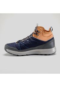 quechua - Buty turystyczne męskie Quechua NH100 Mid wodoodporne. Kolor: wielokolorowy, pomarańczowy, brązowy, szary, niebieski. Materiał: mesh, syntetyk. Szerokość cholewki: normalna