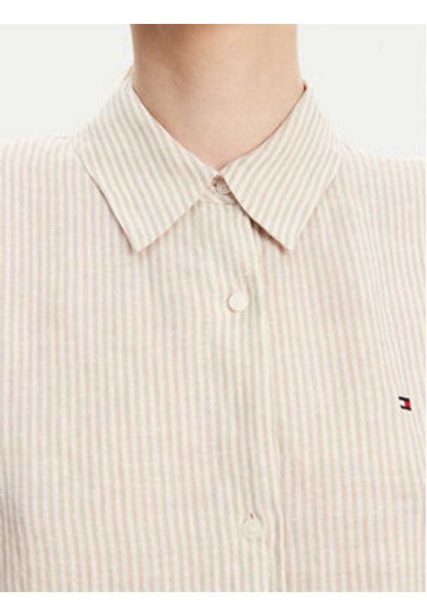 TOMMY HILFIGER - Tommy Hilfiger Koszula WW0WW44679 Beżowy Relaxed Fit. Kolor: beżowy. Materiał: len