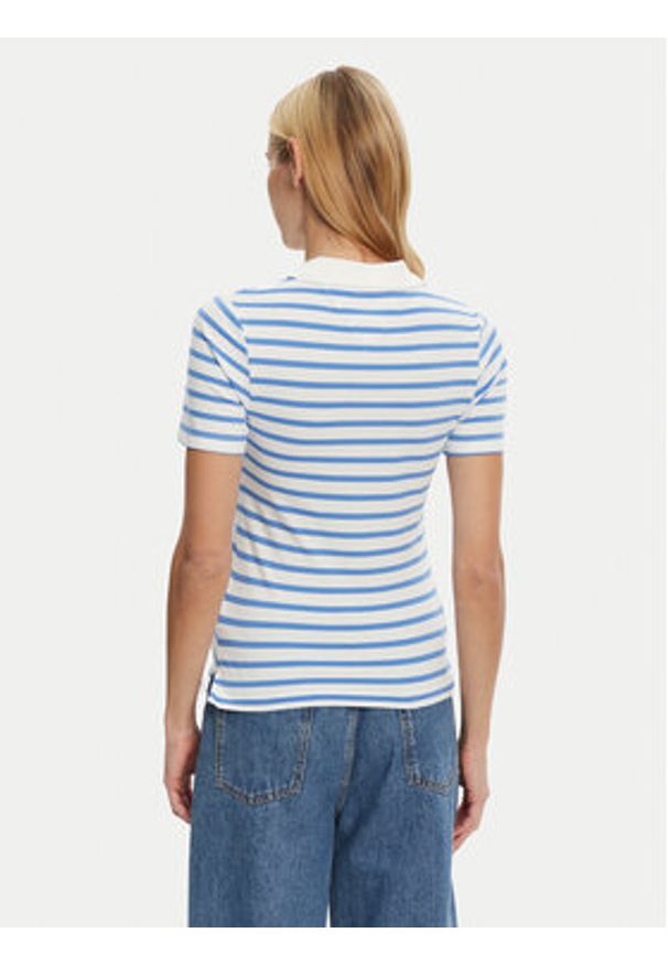 TOMMY HILFIGER - Tommy Hilfiger Polo 1985 WW0WW43225 Błękitny Slim Fit. Typ kołnierza: polo. Kolor: niebieski. Materiał: bawełna