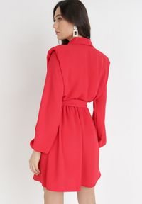 Born2be - Czerwona Sukienka Gryntarish. Kolor: czerwony. Materiał: materiał, zamsz. Typ sukienki: proste. Długość: mini #3