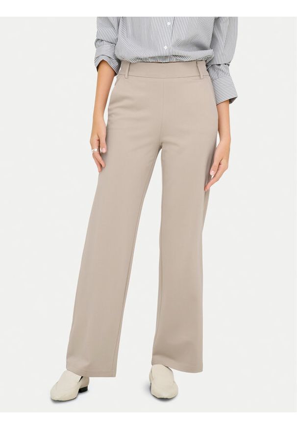 only - ONLY Spodnie materiałowe Poptrash 15341829 Beżowy Straight Fit. Kolor: beżowy. Materiał: syntetyk