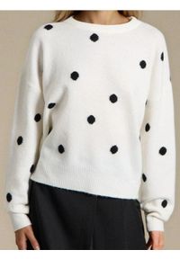 Sinsay - Sweter chunky w kropki z domieszką wełny - kremowy. Kolor: kremowy. Materiał: wełna. Wzór: kropki