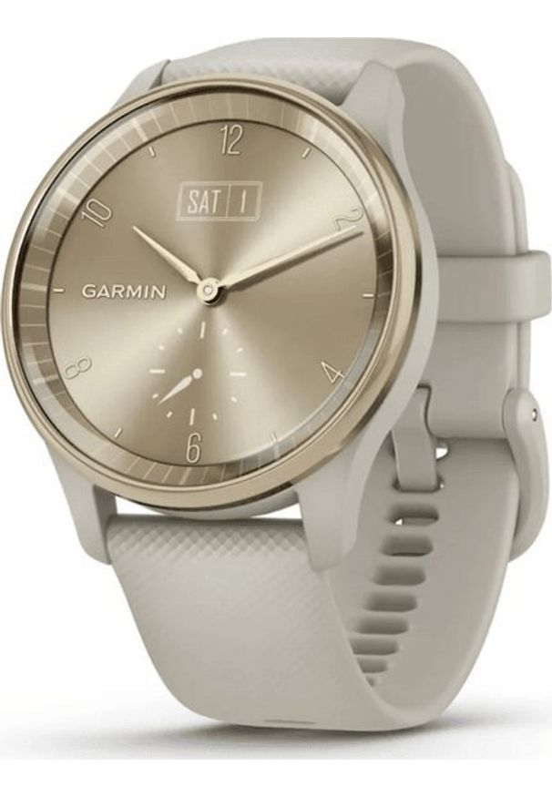 GARMIN - Zegarek sportowy Garmin Vivomove Trend Beżowy. Kolor: beżowy. Styl: sportowy