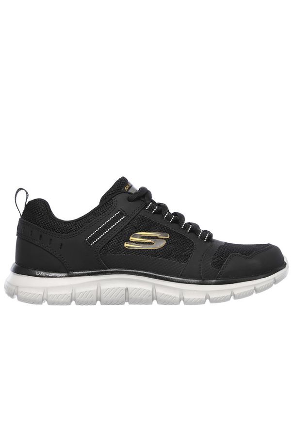 skechers - Buty męskie Skechers Track Knockhill 232001BKGD - czarne. Okazja: na co dzień. Zapięcie: sznurówki. Kolor: czarny. Materiał: guma, skóra. Szerokość cholewki: normalna. Model: Skechers Sport