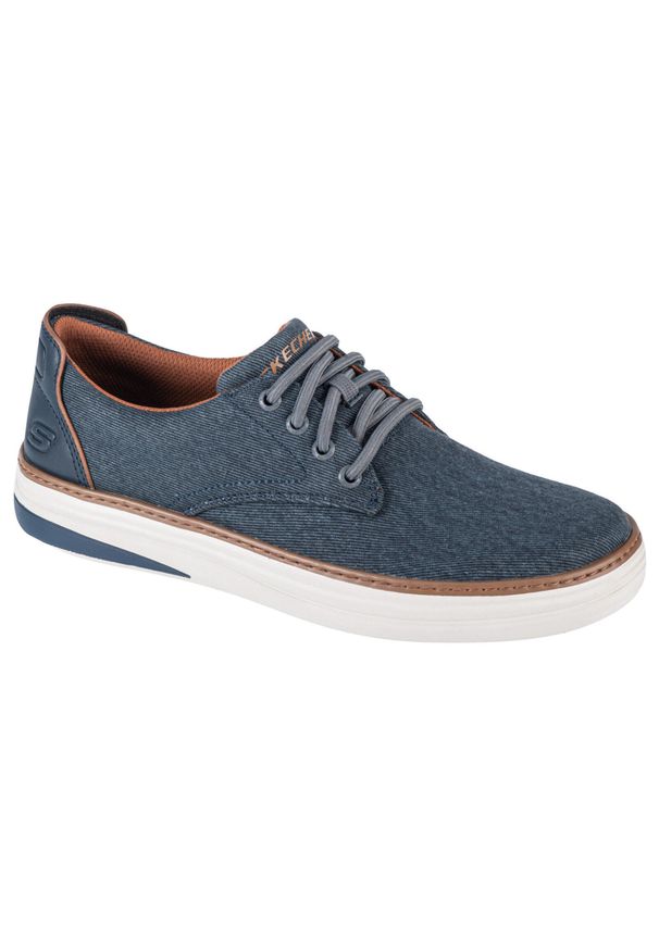 skechers - Adidasy Skechers Hyland - Ratner, Mężczyźni. Kolor: niebieski. Materiał: tkanina, materiał. Sport: turystyka piesza