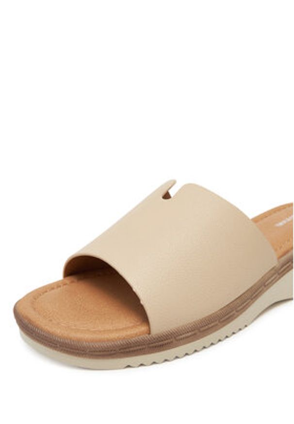 Clara Barson Klapki WFA3692-1 Écru. Kolor: kremowy. Materiał: materiał