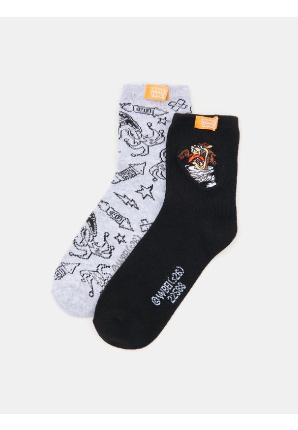 Sinsay - Skarpetki 2 pack Looney Tunes - czarny. Kolor: czarny