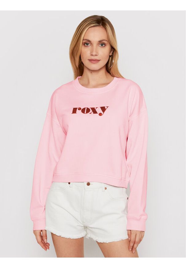 Roxy Bluza Break Away Crew ERJFT04394 Różowy Regular Fit. Kolor: różowy. Materiał: bawełna
