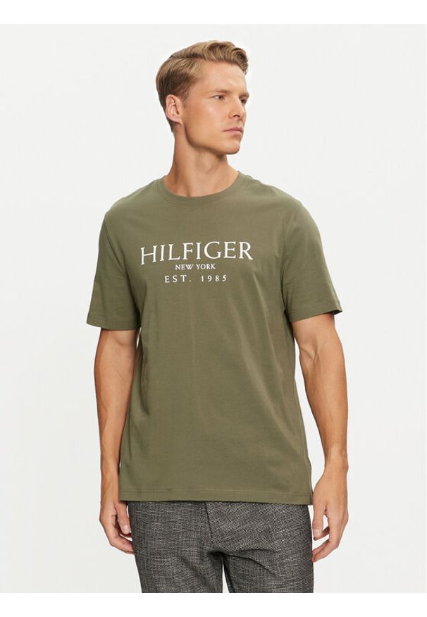 TOMMY HILFIGER - Tommy Hilfiger T-Shirt MW0MW36499 Zielony Regular Fit. Kolor: zielony. Materiał: bawełna