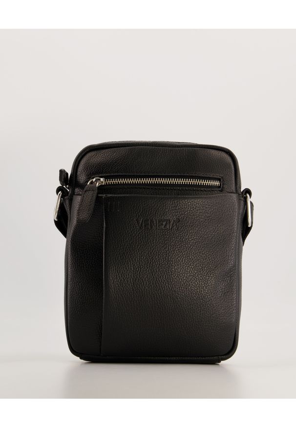 Venezia - LISTONOSZKA MĘSKA MB7955 TIG BLACK. Materiał: materiał, skóra