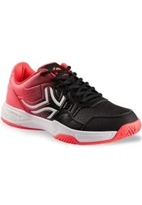 ARTENGO - Buty tenisowe TS190 damskie. Kolor: różowy, wielokolorowy, czarny, czerwony. Materiał: kauczuk. Szerokość cholewki: normalna. Sport: tenis #1