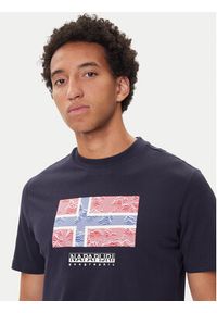 Napapijri T-Shirt S-Drapeau Ss NP0A891K Granatowy Regular Fit. Kolor: niebieski. Materiał: bawełna #4