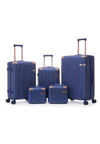 Betlewski - Duży zestaw walizek i kuferków BETLEWSKI ZEST BWA-029 5 granatowy. Kolor: niebieski. Materiał: materiał