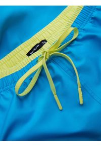 Ombre Clothing - Spodenki męskie kąpielówki z dwukolorowym ściągaczem – niebieskie V6. Okazja: na plażę. Kolor: niebieski. Materiał: poliester, materiał. Wzór: haft, jednolity. Sezon: lato #6