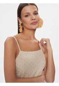 Fracomina Sukienka letnia FJ24SD2004W686E5 Beżowy Regular Fit. Kolor: beżowy. Materiał: len, syntetyk. Sezon: lato #3