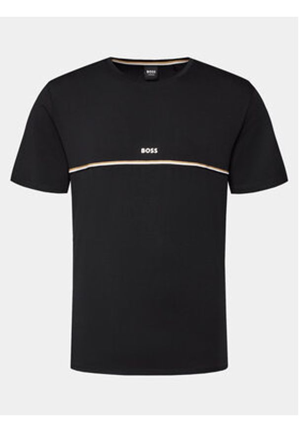 BOSS - Boss T-Shirt Unique 50515395 Czarny Regular Fit. Kolor: czarny. Materiał: bawełna