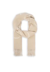 TOMMY HILFIGER - Tommy Hilfiger Szalik Script Logo AW0AW17786 Beżowy. Kolor: beżowy. Materiał: wełna #1