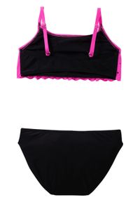 Bikini dziewczęce (2 części) bonprix czarno-różowy neonowy. Kolor: czarny #2