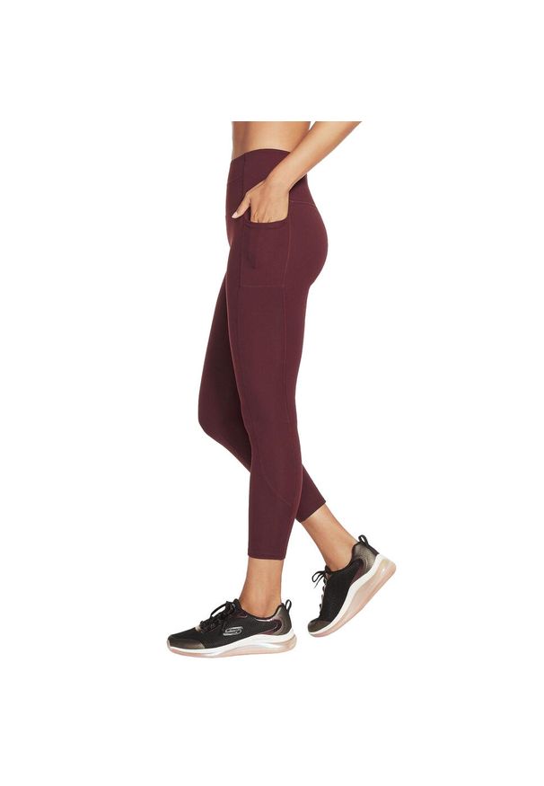 skechers - Leginsy fitness damskie Go Walk High Waisted 7/8 Legging. Kolor: fioletowy. Materiał: elastan, nylon. Sport: fitness