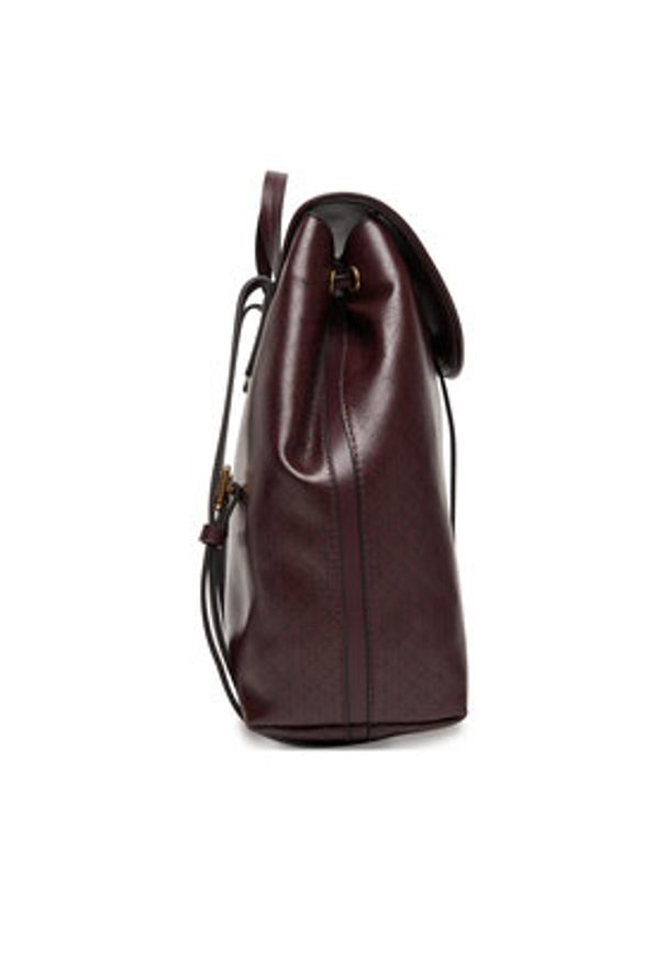 Calvin Klein Plecak Emblem Aop Flap Backpack LV04F3271G Bordowy. Kolor: czerwony. Materiał: skóra