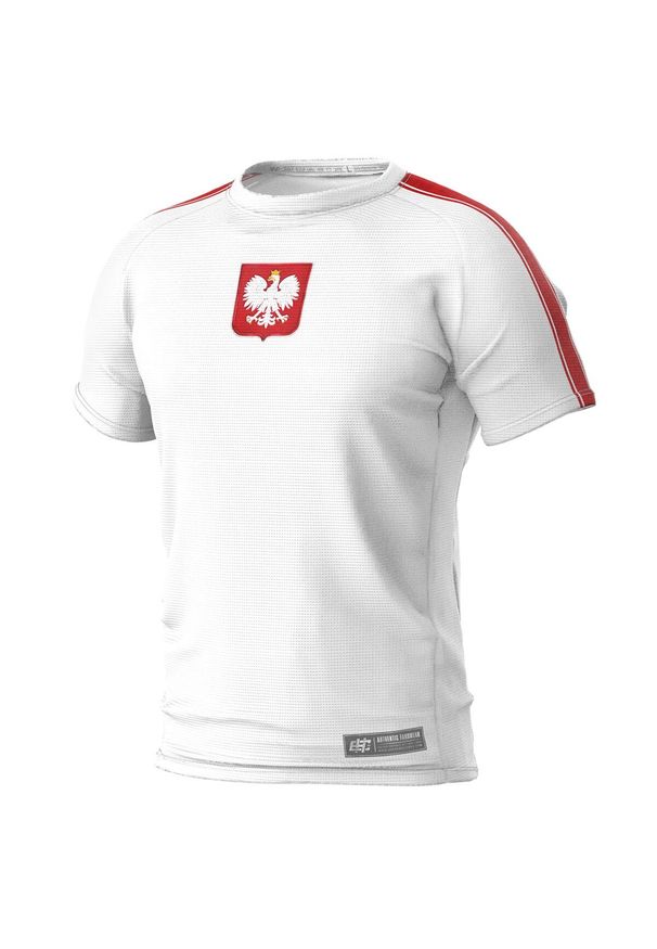 Koszulka Techniczna Sportowa Męska EXTREME HOBBY POLSKA 2024. Kolor: biały. Materiał: elastan, poliester. Długość rękawa: krótki rękaw. Długość: krótkie. Sport: fitness, kolarstwo