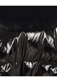 YVES SALOMON PARIS - Płaszcz puchowy z futrem z lisa. Kolor: czarny. Materiał: puch, futro. Długość: długie