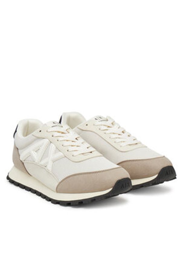 Armani Exchange Sneakersy XUX263 XV942 U660 Beżowy. Kolor: beżowy. Materiał: materiał