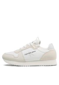 Calvin Klein Jeans Sneakersy Runner Sock Laceup Ny-Lth W YW0YW00840 Biały. Kolor: biały. Materiał: materiał #3