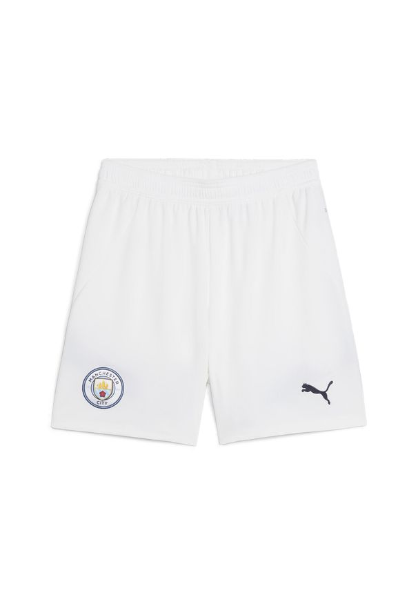 Puma - Szorty młodzieżowe Manchester City 24/25 PUMA White Marine Blue. Kolor: biały, wielokolorowy, niebieski. Sport: piłka nożna