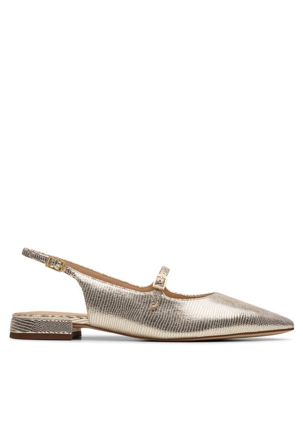 Clarks Sandały Sensa15 Shine 26181315 Złoty. Kolor: złoty. Materiał: skóra