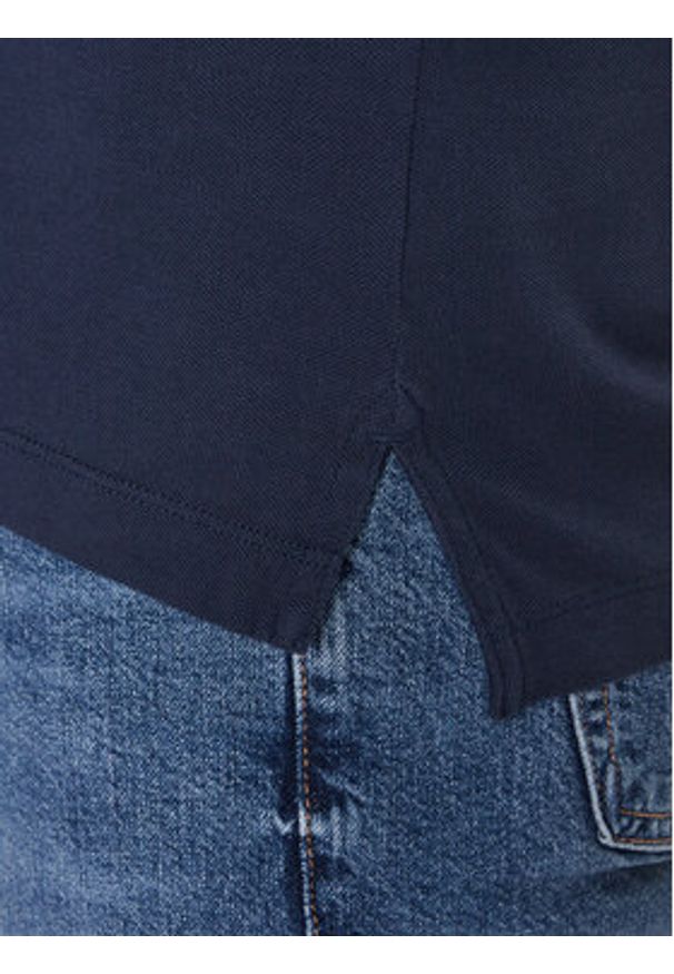 Tommy Jeans Polo DM0DM15370 Granatowy Slim Fit. Typ kołnierza: polo. Kolor: niebieski. Materiał: bawełna