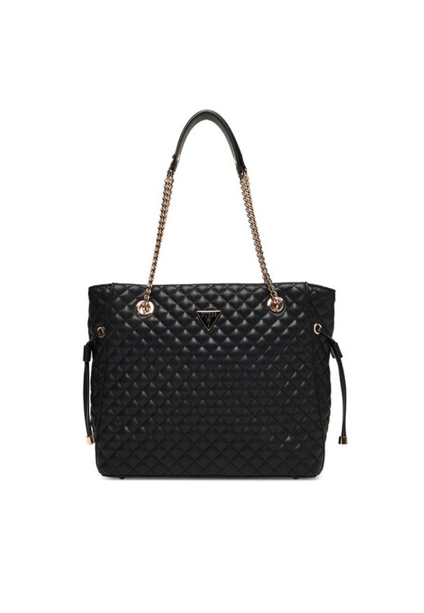 Guess Torebka Everlee HWQG86 79220 Czarny. Kolor: czarny. Materiał: skórzane