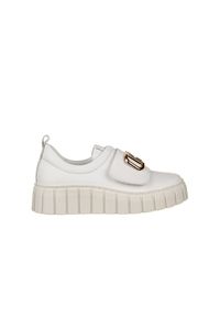 Sneakersy Bayla-159 4188 010-P Biały Lico 159029, Biały, Skóra naturalna - 36. Okazja: na co dzień. Zapięcie: rzepy. Kolor: biały. Materiał: skóra. Szerokość cholewki: normalna. Wzór: aplikacja #1