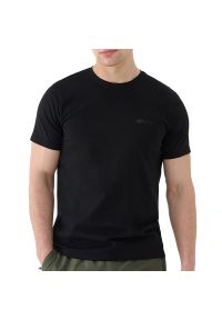 4f - Koszulka męska 4F WSS25TTSHM200320S - czarna. Kolor: czarny. Materiał: tkanina, bawełna, dresówka. Długość rękawa: krótki rękaw. Długość: krótkie #1
