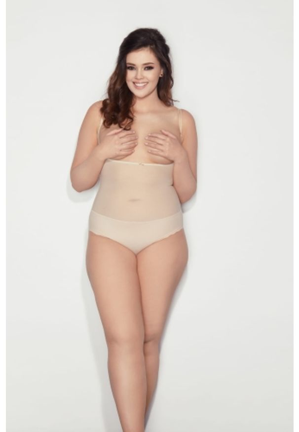 Body wysmuklające MITEX GLAM BODY beż. Kolor: beżowy. Materiał: elastan, poliamid, dzianina