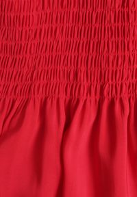 Born2be - Czerwona Bawełniana Sukienka z Elastyczną Górą i Wiązanymi Ramiączkami Tolimea. Okazja: na co dzień. Kolor: czerwony. Materiał: bawełna. Długość rękawa: na ramiączkach. Styl: casual, elegancki, klasyczny #3