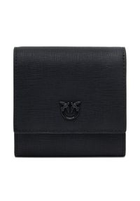 Pinko - PINKO Mały Portfel Damski Flap Wallet PE 25 PCPL 104355 A29P Czarny. Kolor: czarny. Materiał: skóra