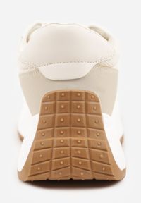 Born2be - Beżowe Sneakersy Vices na Grubej Podeszwie Ozdobione Paskami Seloriel. Okazja: na co dzień. Zapięcie: pasek. Kolor: beżowy. Wzór: aplikacja #7