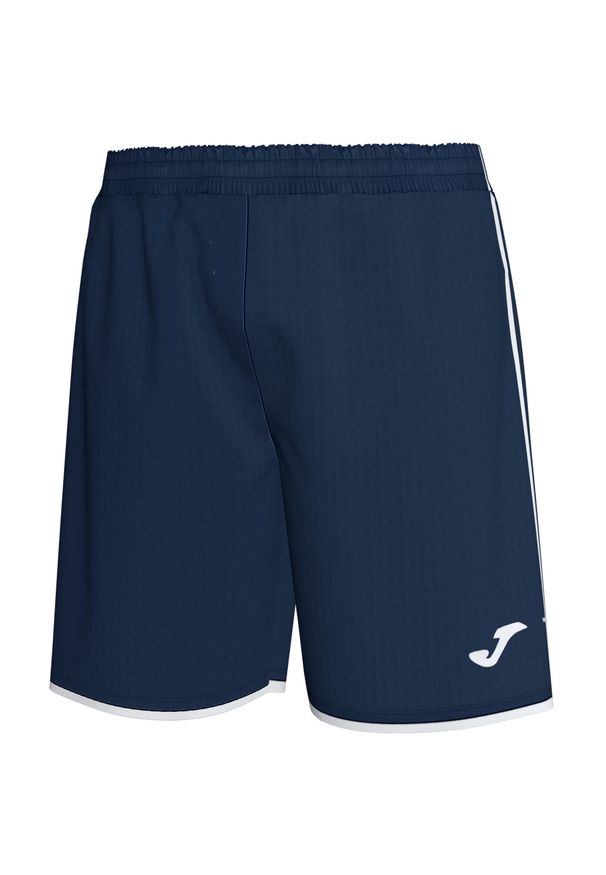 Spodenki do piłki nożnej męskie Joma Liga. Kolor: niebieski, wielokolorowy, biały. Materiał: poliester. Sport: piłka nożna
