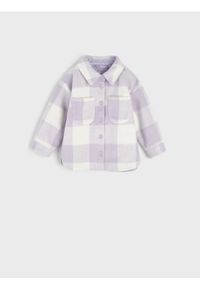 Sinsay - Kurtka koszulowa w kratę - kremowy. Kolor: kremowy. Materiał: tkanina, włókno, wiskoza #1